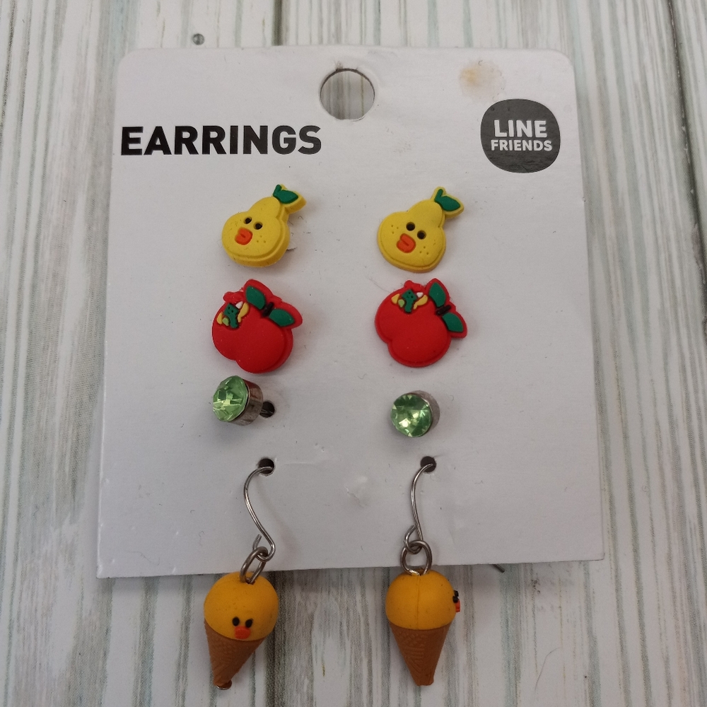 Line Friends Kawaii Food Earrings